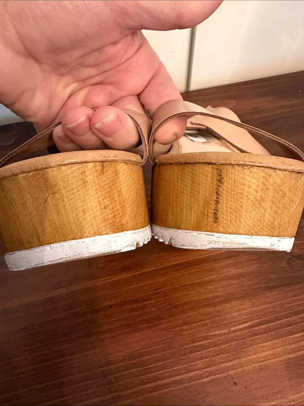 Steve Madden Leather Platform summer Sandals Neutral Resort Style Est. Sz 8